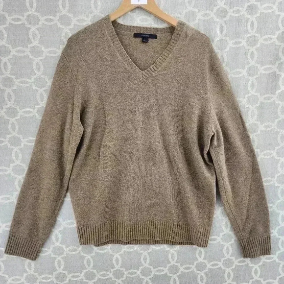 Express 100% Lambswool V Neck Men's Sweater L - Picture 1 of 8